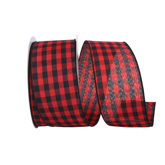 Reliant 2.5" x 25yd. Cabin Buffalo Check Wired Ribbon